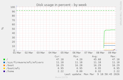 Disk usage in percent