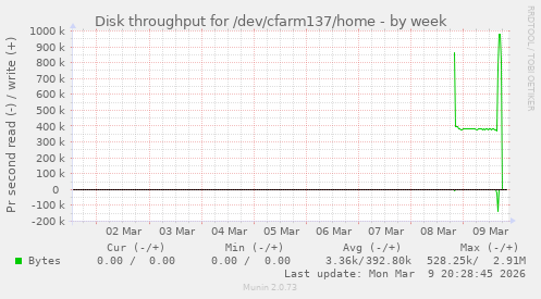 Disk throughput for /dev/cfarm137/home